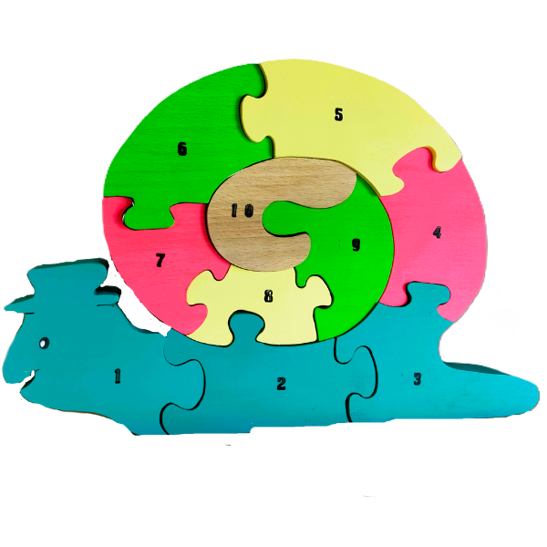 puzzle en bois chiffres escargot sami créascions