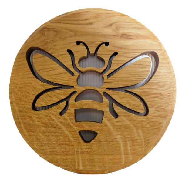 dessous de plat en bois motif abeille sami créascions