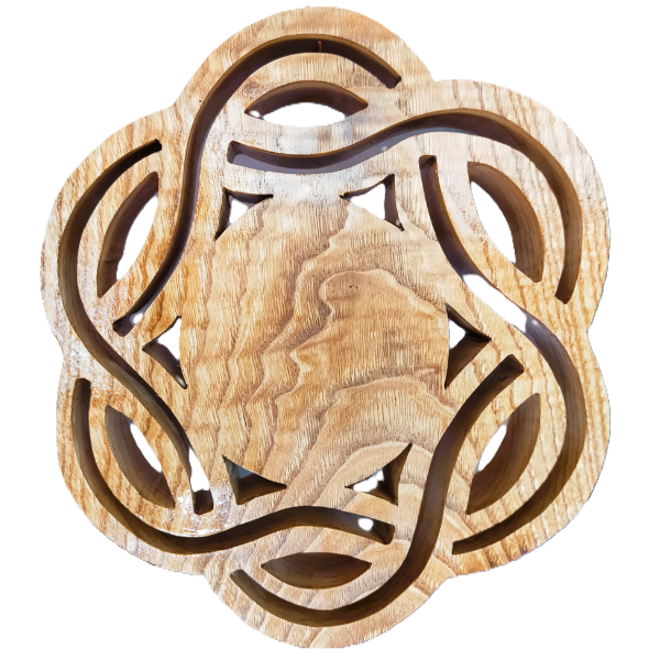 dessous de plat en bois motif torsades sami créascions