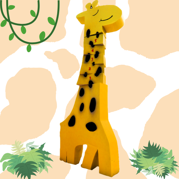 girafe en bois à empiler sami creascions