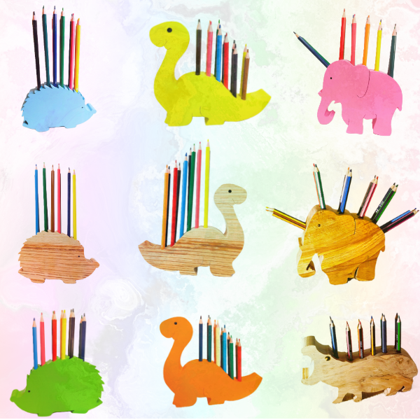 supports crayons de couleurs animaux sami créascions
