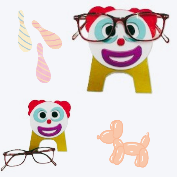 supports a lunettes smiley clown sami creascions