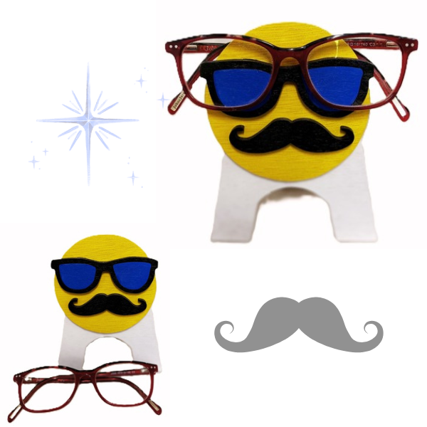 supports a lunettes smiley moustache sami creascions